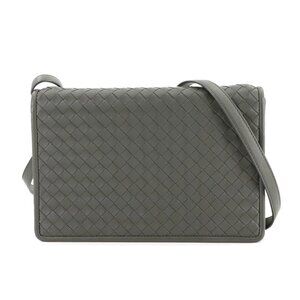 BOTTEGA VENETA Intrecciato Shoulder Bag Leather Khaki Green Purse 90278703